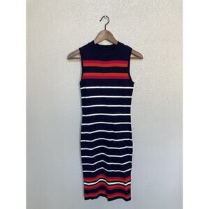 NWOT Eliza J Striped Knit Bodycon Blue Sheath Dress size XS sleeveless nautical